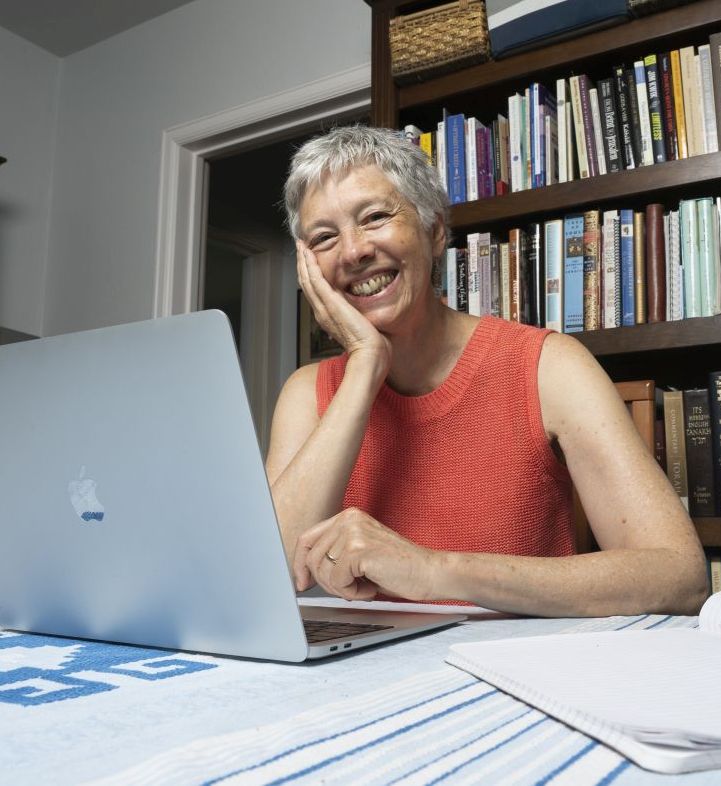 Carla at her desk