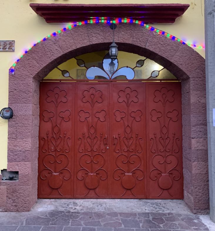 Door with lights